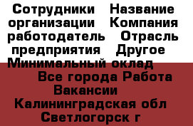 Сотрудники › Название организации ­ Компания-работодатель › Отрасль предприятия ­ Другое › Минимальный оклад ­ 40 000 - Все города Работа » Вакансии   . Калининградская обл.,Светлогорск г.